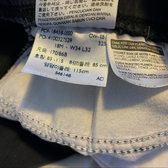 Levi’s 18 jeans black no zipper pull on wide leg denim jeans 34x32 - Picture 7 of 8